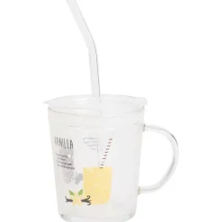 Merk Servies^Drinkglas Met Deksel En Rietje