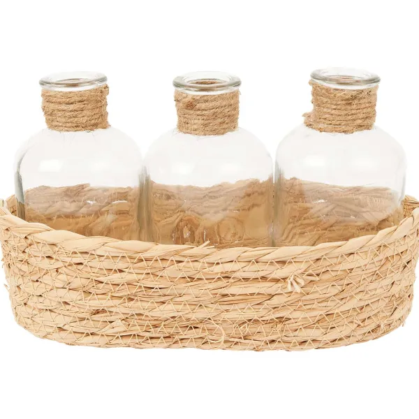 Merk Woonaccessoires^Glazen Flesjes In Mandje