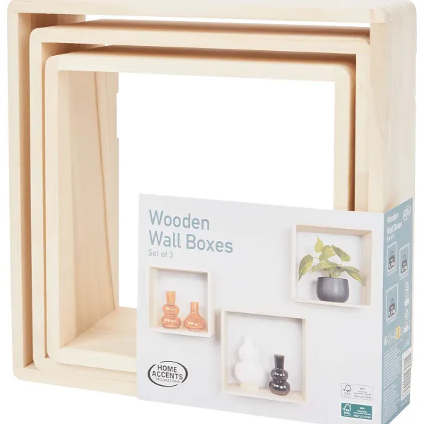 Merk Woonaccessoires^Home Accents Houten Wandboxen