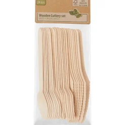 Merk Feestartikelen^Houten Bestekset