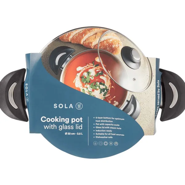 Sola Pannen^Kookpan Met Glazen Deksel