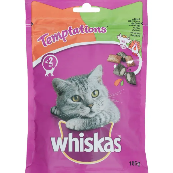 Whiskas Dierenvoeding^Temptations Kattensnoepjes Rund En Kalkoen